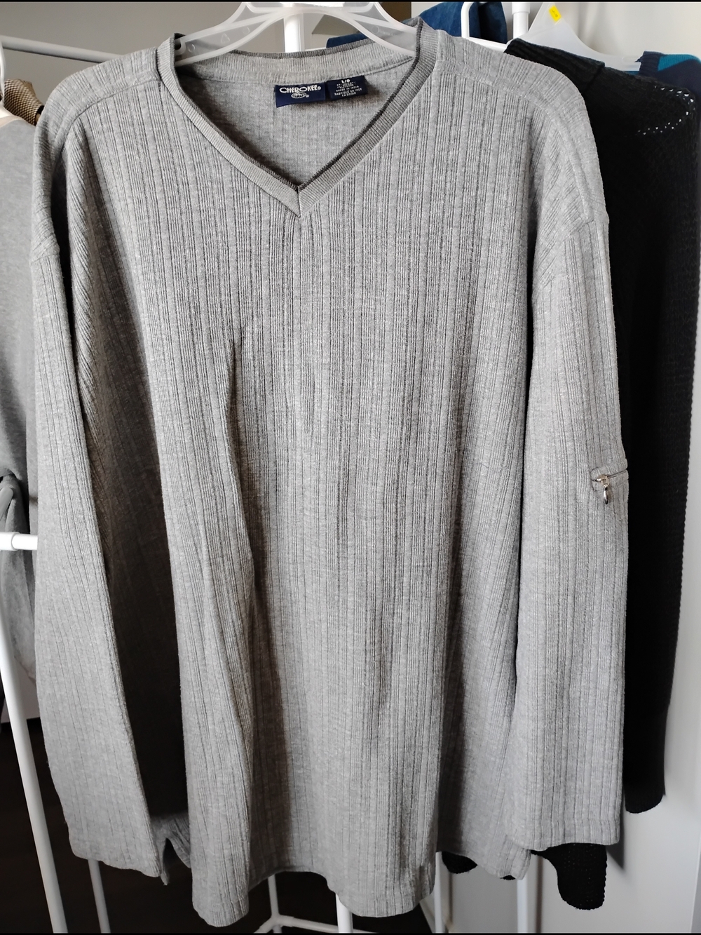 Cherokee Men's Cotton Croft/ Barrow Gray Crew Neck Long Sleeve Pullover Sweater